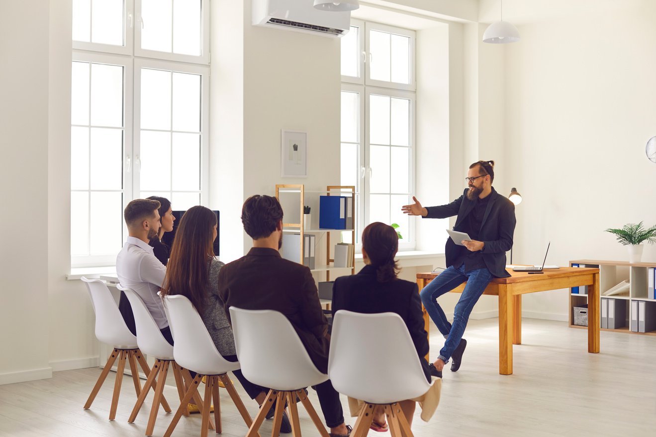 Businessman Giving a Training Presentation